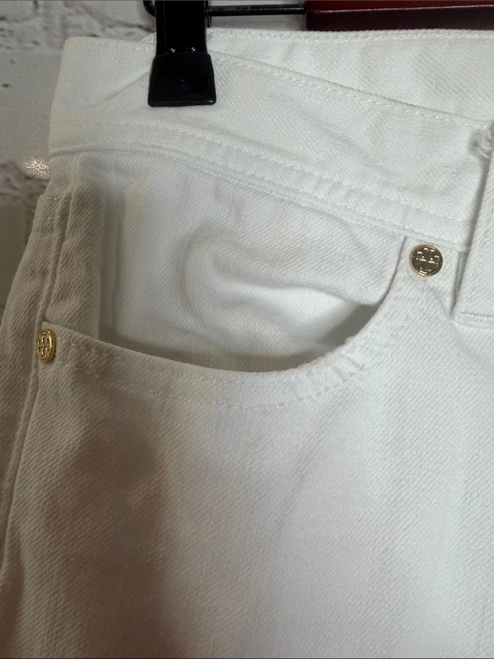 Tory Burch White Distressed Bootcut Jeans Size 27 Excellent Condition
